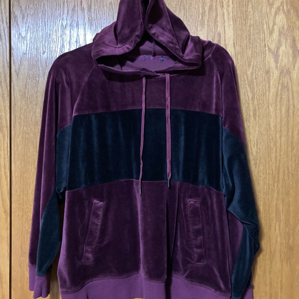 Plush Purple and Black Hoodie